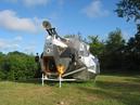 LEM, 2003-2007, 13'X11'X14', aluminum, steel, epoxy, wood, rubber, money
Lunar Excursion Module, left 3/4 view at Art Omi, 2004