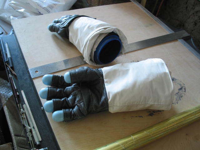 View of EVA gloves from A7LB.